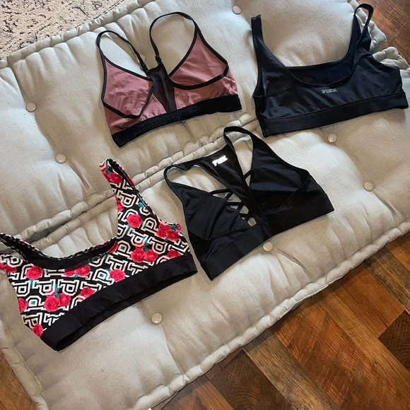 Guc lot of large pink brand sports bras tons of life left - Picture 6 of 7